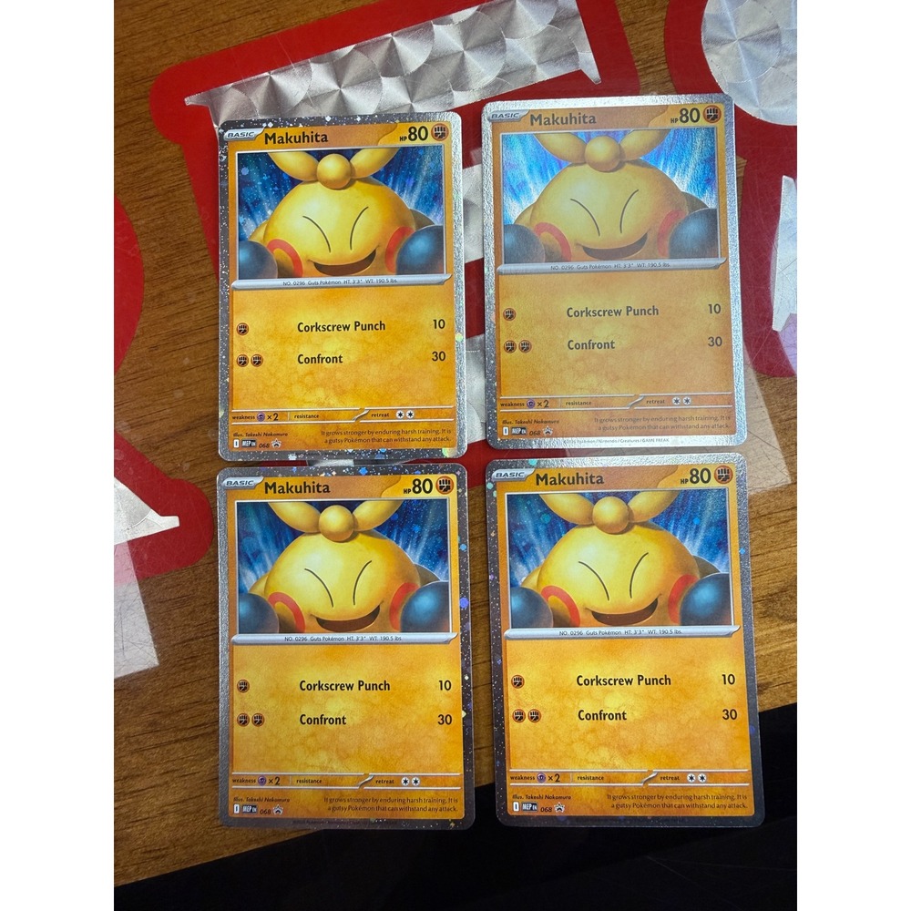 Pokemon 151 Makuhita 068/165 Reverse Holo Fighting Type TCG Cards Promo